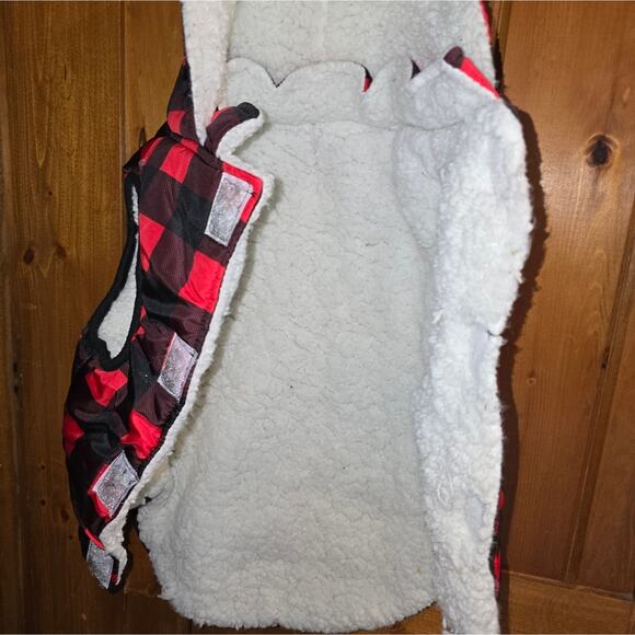 Plaid Red and Black Dog Jacket - Picture 4 of 6